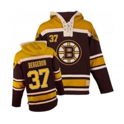 Old Time Hockey Boston Bruins #37 Patrice Bergeron Authentic Black Sawyer Hooded Sweatshirt NHL Jersey Old Time Hockey Boston Bruins #37 Patrice Bergeron Authentic Black Sawyer Hooded Sweatshirt NHL Jersey
