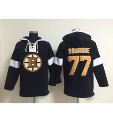 nhl jerseys boston bruins #77 bourque black-white[pullover hooded sweatshirt]