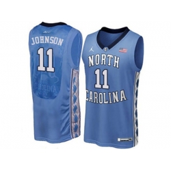 2016 Mens North Carolina Tar Heels Brice Johnson #11 College Basketball Jersey - Blue