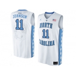 2016 Mens North Carolina Tar Heels Brice Johnson #11 College Basketball Jersey - White