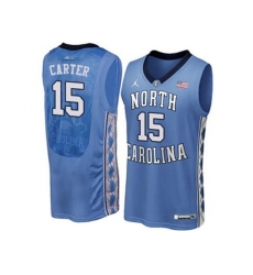 2016 Mens North Carolina Tar Heels Vince Carter #15 College Basketball Jersey - Blue