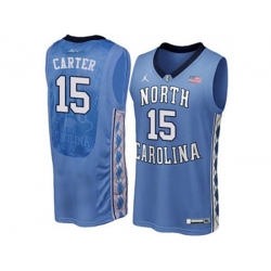 2016 Mens North Carolina Tar Heels Vince Carter #15 College Basketball Jersey - Blue