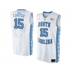 2016 Mens North Carolina Tar Heels Vince Carter #15 College Basketball Jersey - White