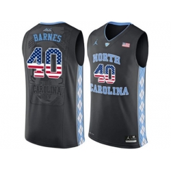2016 US Flag Fashion 2016 Mens North Carolina Tar Heels Harrison Barnes #40 College Basketball Jersey - Black