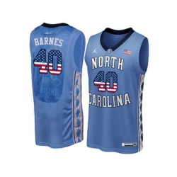2016 US Flag Fashion 2016 Mens North Carolina Tar Heels Harrison Barnes #40 College Basketball Jersey - Blue