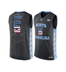 2016 US Flag Fashion 2016 Mens North Carolina Tar Heels Marcus Paige #5 College Basketball Jersey - Black