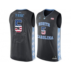 2016 US Flag Fashion 2016 Mens North Carolina Tar Heels Marcus Paige #5 College Basketball Jersey - Black