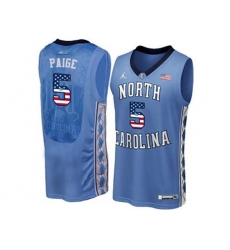 2016 US Flag Fashion 2016 Mens North Carolina Tar Heels Marcus Paige #5 College Basketball Jersey - Blue