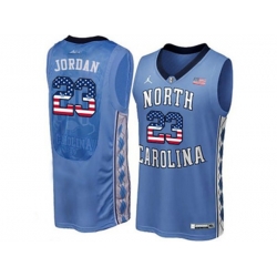2016 US Flag Fashion 2016 Mens North Carolina Tar Heels Michael Jordan #23 College Basketball Jersey - Blue