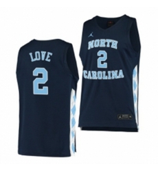 North Carolina Tar Heels #2 Caleb Love Navy Alternate Jersey