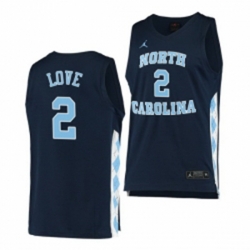 North Carolina Tar Heels #2 Caleb Love Navy Alternate Jersey