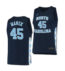 North Carolina Tar Heels #45 Brady Manek Navy Basketball Jersey