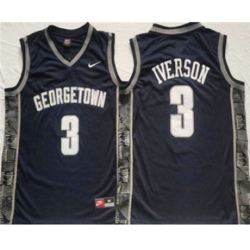 Georgetown Hoyas #3 Allen Iverson Navy Stitched Jersey