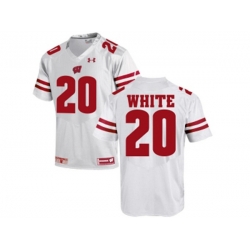 2016 Mens UA Wisconsin Badgers James White #20 College Football Jersey - White