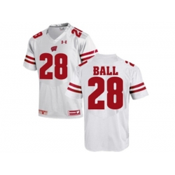2016 Mens UA Wisconsin Badgers Montee Ball #28 College Football Jersey - White