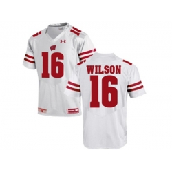 2016 Mens UA Wisconsin Badgers Russell Wilson #16 College Football Jersey - White