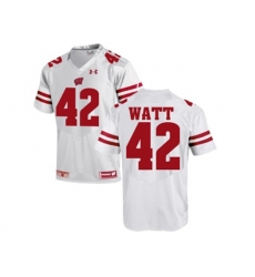 2016 Mens UA Wisconsin Badgers T.J Watt #42 College Football Jersey - White