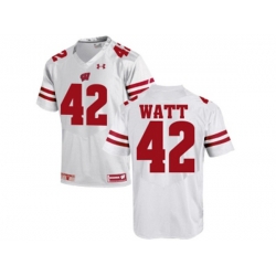 2016 Mens UA Wisconsin Badgers T.J Watt #42 College Football Jersey - White