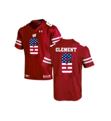 2016 US Flag Fashion-2016 Mens UA Wisconsin Badgers Corey Clement #6 College Football Jersey - Red