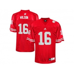 Mens Wisconsin Badgers Russell Wilson #16 College Football Jersey - Red