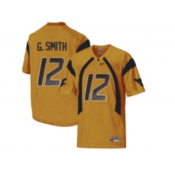 West Virginia Mountaineers Geno Smith #12 College Football Mesh Jersey - Gold