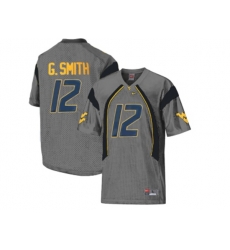 West Virginia Mountaineers Geno Smith #12 College Football Mesh Jersey - Grey