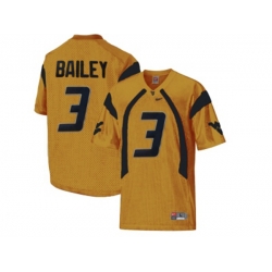 West Virginia Mountaineers Stedman Bailey #3 College Football Mesh Jersey - Gold