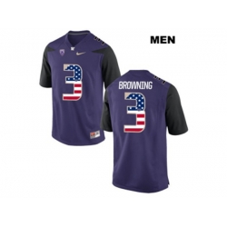 2016 US Flag Fashion 2016 Washington Huskies Jake Browning #3 College Football Limited Jersey - Purple 2016 US Flag Fashion 2016 Washington Huskies Jake Browning #3 College Football Limited Jersey - Purple
