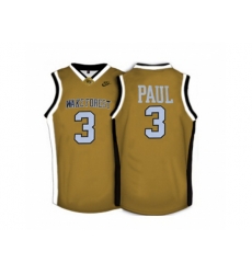 Wake Forest Demon Deacons Chris Paul #3 College Basketball Throwback Jersey - Gold
