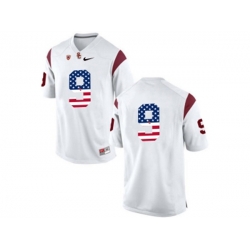 2016 US Flag Fashion 2016 USC Trojans JuJu Smith-Schuster #9 College Football Jersey - White 2016 US Flag Fashion 2016 USC Trojans JuJu Smith-Schuster #9 College Football Jersey - White