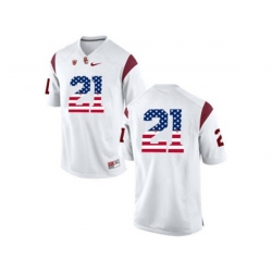 2016 US Flag Fashion USC Trojans Adoree Jackson #21 College Football Jersey - White 2016 US Flag Fashion USC Trojans Adoree Jackson #21 College Football Jersey - White