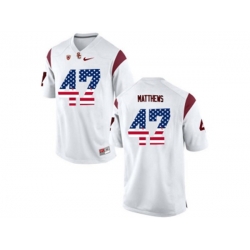 2016 US Flag Fashion USC Trojans Clay Matthews #47 College Football Jersey - White 2016 US Flag Fashion USC Trojans Clay Matthews #47 College Football Jersey - White
