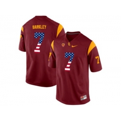 2016 US Flag Fashion USC Trojans Matt Barkley #7 College Football Jersey - Red 2016 US Flag Fashion USC Trojans Matt Barkley #7 College Football Jersey - Red