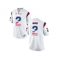 2016 US Flag Fashion USC Trojans Robert Woods #2 Patch College Football Jersey - White 2016 US Flag Fashion USC Trojans Robert Woods #2 Patch College Football Jersey - White