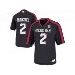 2016 MensTexas A&M Aggies Johnny Manziel #2 College Football Authentic Jersey - Black
