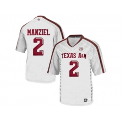 2016 MensTexas A&M Aggies Johnny Manziel #2 College Football Authentic Jersey - White