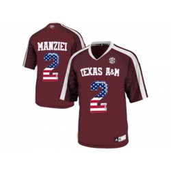2016 US Flag Fashion 2016 MensTexas A&M Aggies Johnny Manziel #2 College Football Authentic Jersey - Maroon
