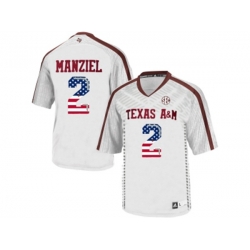 2016 US Flag Fashion 2016 MensTexas A&M Aggies Johnny Manziel #2 College Football Authentic Jersey - White