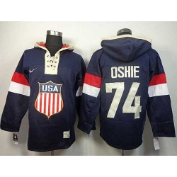 2014 winter olympics nhl jerseys #74 oshie blue USA[pullover hooded sweatshirt]