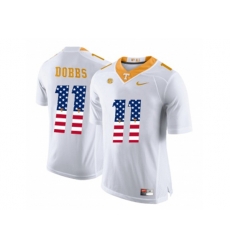 2016 US Flag Fashion 2016 Tennessee Volunteers Joshua Dobbs #11 College Football Limited Jersey - White