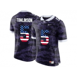 2016 US Flag Fashion Mens TCU Horned Frogs LaDainian Tomlinson #5 College Limited Football Jersey - Purple 2016 US Flag Fashion Mens TCU Horned Frogs LaDainian Tomlinson #5 College Limited Football Jersey - Purple