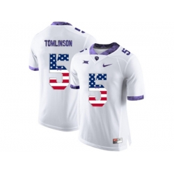 2016 US Flag Fashion Mens TCU Horned Frogs LaDainian Tomlinson #5 College Limited Football Jersey - White 2016 US Flag Fashion Mens TCU Horned Frogs LaDainian Tomlinson #5 College Limited Football Jersey - White