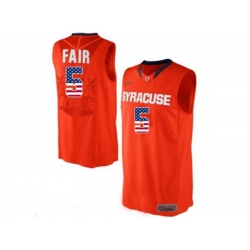 2016 US Flag Fashion Mens Syracuse Orange C.J Fair #5 College Authentic Basketball Jersey - Orange