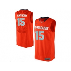 Mens Syracuse Orange Camerlo Anthony #15 College Authentic Basketball Jersey - Orange