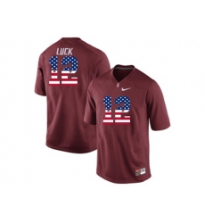 2016 US Flag Fashion-2016 Mens Stanford Cardinal Andrew Luck #12 College Football Jersey - Cardinal