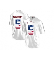 2016 US Flag Fashion-2016 Mens Stanford Cardinal Christian McCaffrey #5 College Football Jersey - White
