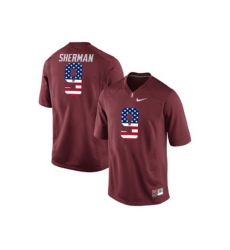 2016 US Flag Fashion-2016 Mens Stanford Cardinal Richard Sherman #9 College Football Jersey - Cardinal