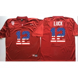 Stanford Cardinals #12 Andrew Luck Red USA Flag College Jersey Stanford Cardinals #12 Andrew Luck Red USA Flag College Jersey