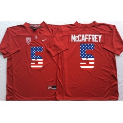 Stanford Cardinals #5 Christian McCaffrey Red USA Flag College Jersey Stanford Cardinals #5 Christian McCaffrey Red USA Flag College Jersey