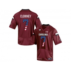 2016 US Flag Fashion-Mens South Carolina Gamecocks Jadeveon Clowney #7 College Football Jersey - Red